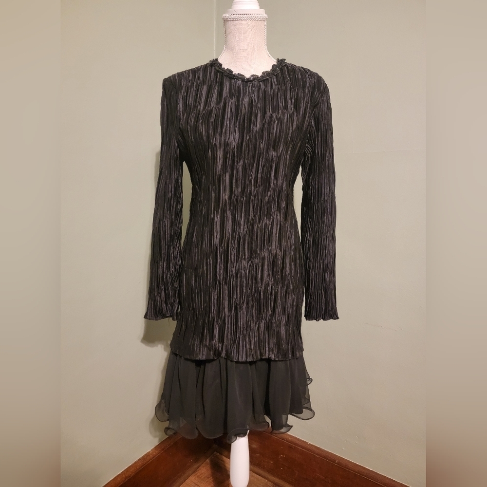 Vintage Late Edition Black Cocktail Party New Year Woman's Dress C98